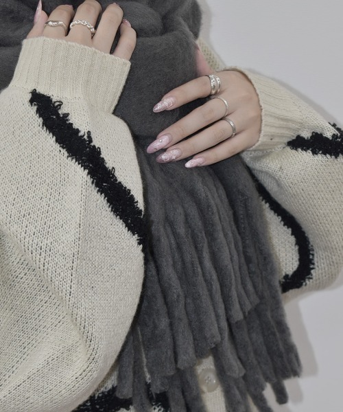 セール】フラッフィーフリンジマフラー／fluffy fringe muffler