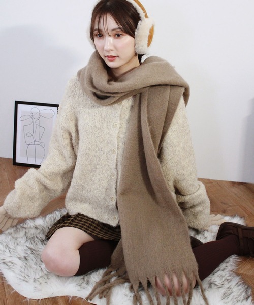 セール】フラッフィーフリンジマフラー／fluffy fringe muffler