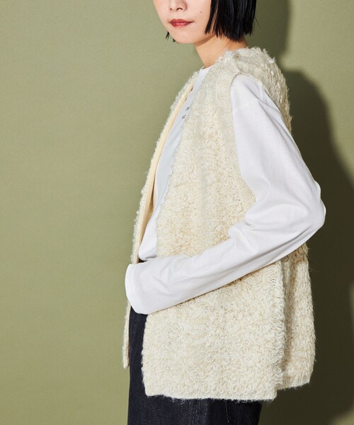 CITEN(シテン)の「<CITEN>ループフリンジベスト(ベスト・レディース・オフホワイト/ブラック/ベージュ・FREE)」の6枚目の写真