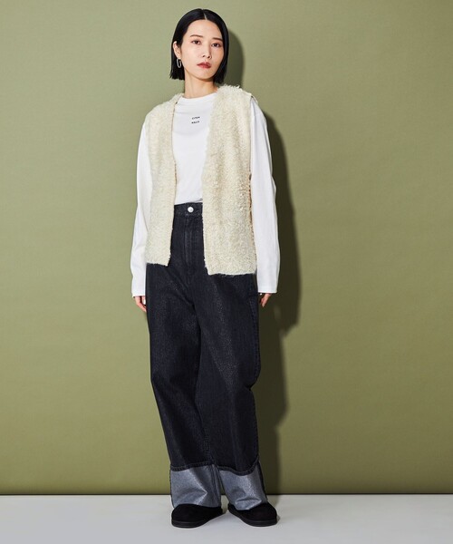 CITEN(シテン)の「<CITEN>ループフリンジベスト(ベスト・レディース・オフホワイト/ブラック/ベージュ・FREE)」の7枚目の写真