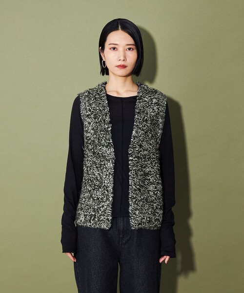 CITEN(シテン)の「<CITEN>ループフリンジベスト(ベスト・レディース・オフホワイト/ブラック/ベージュ・FREE)」の9枚目の写真