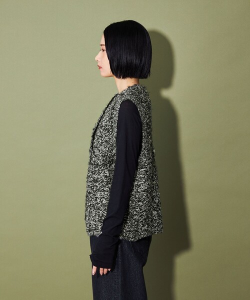 CITEN(シテン)の「<CITEN>ループフリンジベスト(ベスト・レディース・オフホワイト/ブラック/ベージュ・FREE)」の10枚目の写真