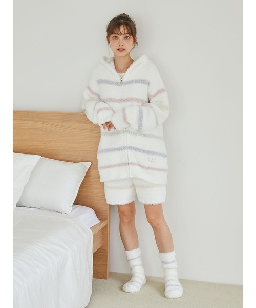 gelato pique（ジェラートピケ）の「ジェラートカラフルボーダーパーカ