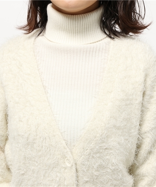 mystic(ミスティック)の「【mystic】フェザーロングカーディガン(パーカー・レディース・ホワイト/グレー/ブラック/キャメル・フリ-)」の5枚目の写真