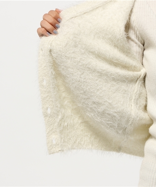 mystic(ミスティック)の「【mystic】フェザーロングカーディガン(パーカー・レディース・ホワイト/グレー/ブラック/キャメル・フリ-)」の9枚目の写真