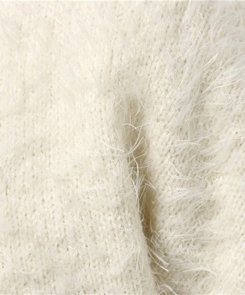 mystic(ミスティック)の「【mystic】フェザーロングカーディガン(パーカー・レディース・ホワイト/グレー/ブラック/キャメル・フリ-)」の10枚目の写真