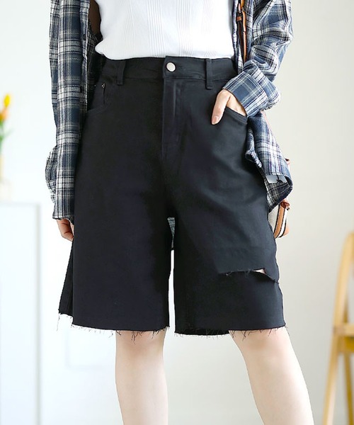 カットアウトデニムハーフパンツ（デニムパンツ）｜GOLDJAPAN（ゴールドジャパン）