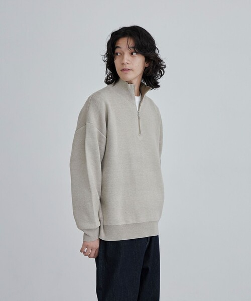 coen(コーエン)の「メランジハーフジップニット(ニット/セーター・メンズ・グレー/ベージュ・M/L/XL)」の5枚目の写真