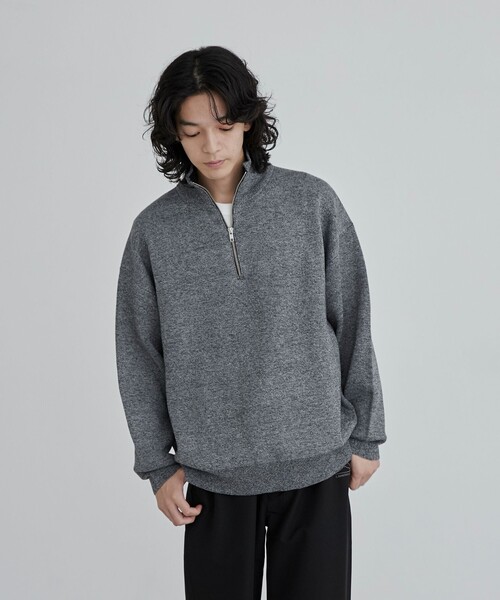 coen(コーエン)の「メランジハーフジップニット(ニット/セーター・メンズ・グレー/ベージュ・M/L/XL)」の11枚目の写真