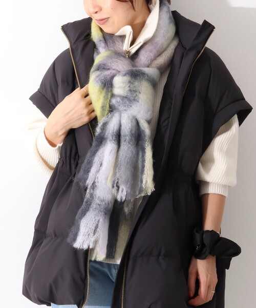 MANTAS EZCARAY（マンタスエスカライ）の「【MANTAS EZCARAY/マンタス エスカライ】MOHAIR TARTAN/モヘヤチェックマフラー（マフラー・レディース・オレンジ系その他/グレー系その他・FREE）」の12枚目の写真