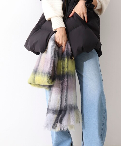 MANTAS EZCARAY（マンタスエスカライ）の「【MANTAS EZCARAY/マンタス エスカライ】MOHAIR TARTAN/モヘヤチェックマフラー（マフラー・レディース・オレンジ系その他/グレー系その他・FREE）」の17枚目の写真