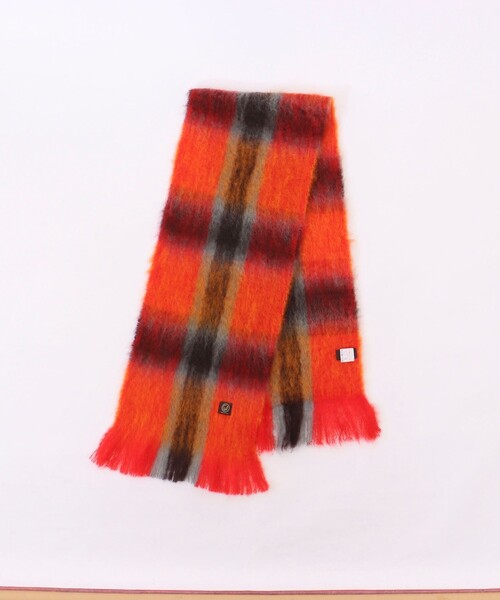 MANTAS EZCARAY（マンタスエスカライ）の「【MANTAS EZCARAY/マンタス エスカライ】MOHAIR TARTAN/モヘヤチェックマフラー（マフラー・レディース・オレンジ系その他/グレー系その他・FREE）」の19枚目の写真