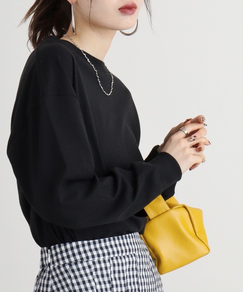 spiritoso(スピリトーゾ)の「spiritoso USAコットンロンT(Tシャツ/カットソー・レディース・モカ/ブラック/カーキ/杢グレー/ベージュ・F)」の8枚目の写真