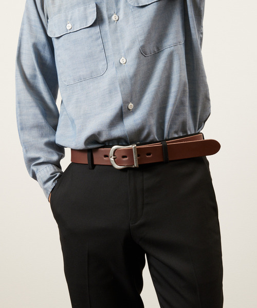 Butler Verner Sails バトラーバーナーセイルズ / 牛革ニッケル艶消しバックル 35ｍｍ巾本ヌメ革レザーベルト / JA-2848（ベルト）｜Butler Verner Sails（バトラーヴァーナーセイルス）