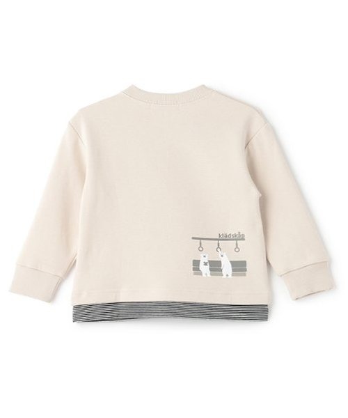 kladskap(クレードスコープ)の「電車アップリケ裾ボーダートレーナー(スウェット・キッズ・レッド/ライトベージュ・80cm/90cm/100cm/110cm/120cm)」の7枚目の写真