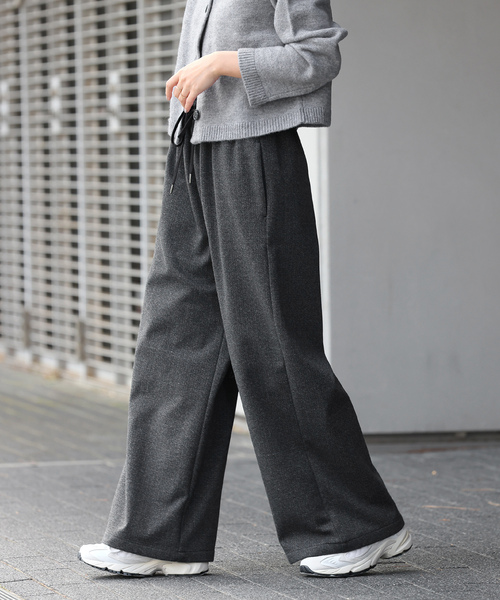 JOURNAL STANDARD relume(ジャーナルスタンダード レリューム)の「起毛アソートイージーパンツ(スラックス・レディース・ブラックミックス/ブラック系その他/チャコールグレー・36/38)」の3枚目の写真