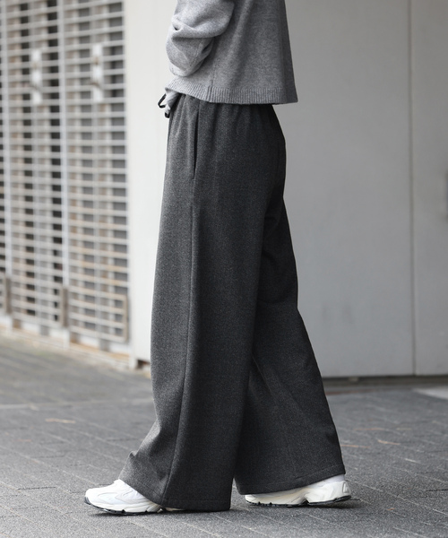 JOURNAL STANDARD relume(ジャーナルスタンダード レリューム)の「起毛アソートイージーパンツ(スラックス・レディース・ブラックミックス/ブラック系その他/チャコールグレー・36/38)」の8枚目の写真