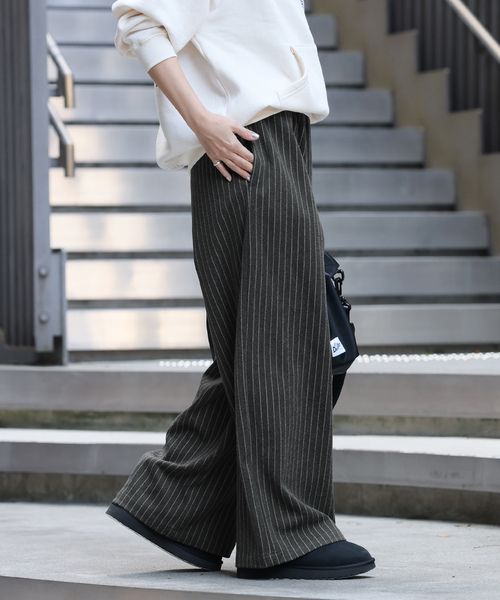 JOURNAL STANDARD relume(ジャーナルスタンダード レリューム)の「起毛アソートイージーパンツ(スラックス・レディース・ブラックミックス/ブラック系その他/チャコールグレー・36/38)」の17枚目の写真
