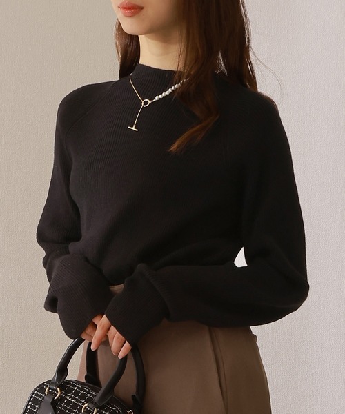 Lace Ladies（レースレディース）の「クルーネック 長袖 リブ ニット プルオーバー（ニット/セーター・レディース・ブラック/チャコールグレー/ブラック×ベージュ/グレー・S/FREE）」の2枚目の写真