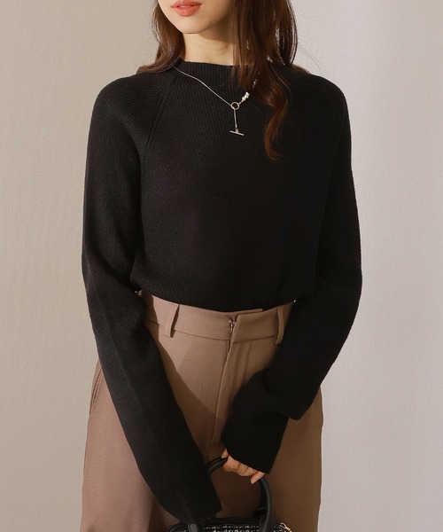 Lace Ladies（レースレディース）の「クルーネック 長袖 リブ ニット プルオーバー（ニット/セーター・レディース・ブラック/チャコールグレー/ブラック×ベージュ/グレー・S/FREE）」の9枚目の写真