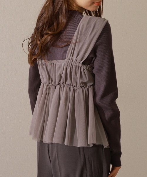Lace Ladies（レースレディース）の「クルーネック 長袖 リブ ニット プルオーバー（ニット/セーター・レディース・ブラック/チャコールグレー/ブラック×ベージュ/グレー・S/FREE）」の12枚目の写真