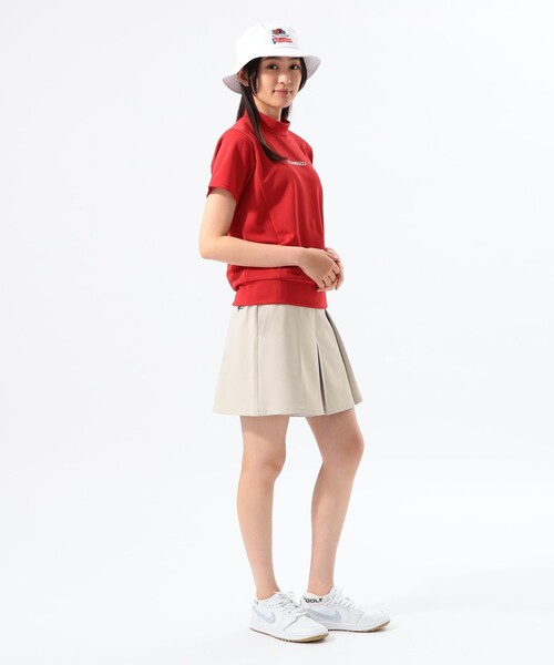 tシャツ 「接触冷感/UVカット/吸水速乾」ORANGE LABEL / バイカラー 切り替え モックネックシャツ レディース セール】【接触冷感/UVカット/吸水速乾】ORANGE LABEL / バイ