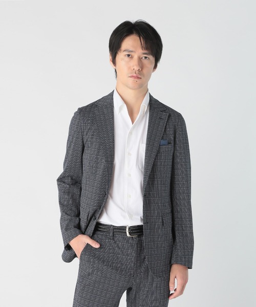 CROWDED CLOSET（クラウデッドクローゼット）の「ブリーズクールジャージジャケット（テーラードジャケット・メンズ・ブラック/ネイビー・03）」の2枚目の写真