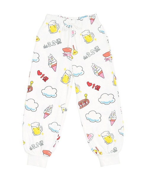 PUNYUS（プニュズ）の「天国と地獄総柄スウェットパンツ（スウェットパンツ・レディース・ホワイト/スミクロ・1/2/3/4）」の10枚目の写真