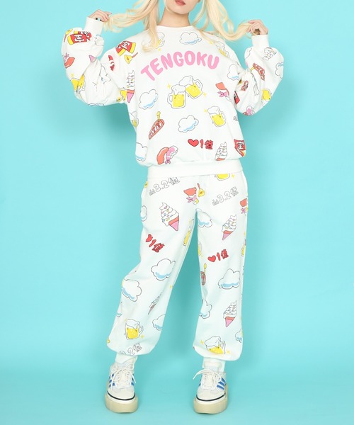 PUNYUS（プニュズ）の「天国と地獄総柄スウェットパンツ（スウェットパンツ・レディース・ホワイト/スミクロ・1/2/3/4）」の20枚目の写真