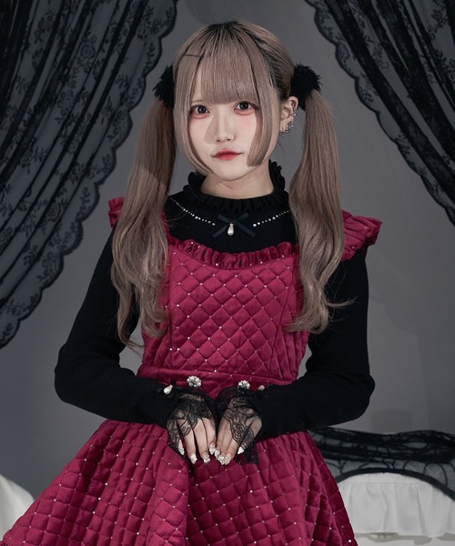 Pal elfy(パルエルフィー)の「おすましハイネックリブニット(ニット/セーター・レディース・ボルドー/オフホワイト/ブラック・フリー)」の2枚目の写真