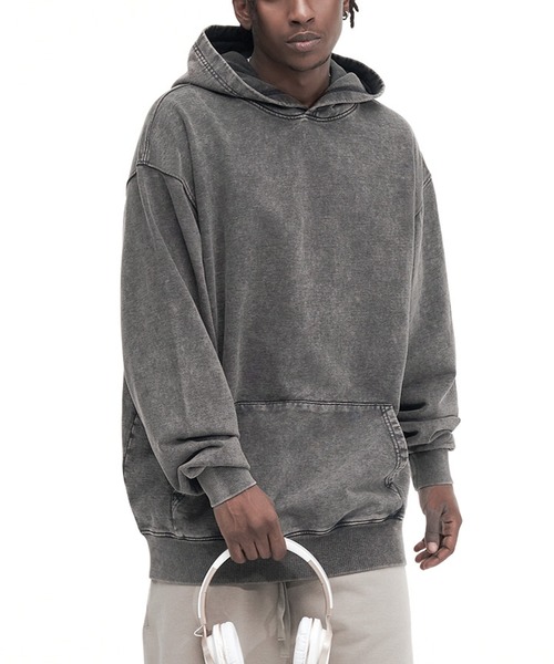 JOHNNY WOLF(ジョニーウルフ)の「EMIRIA ヘビーウェイト スウェット プルオーバーパーカー(パーカー・メンズ・グレー/ブラック/ベージュ・M/L/XL)」の6枚目の写真