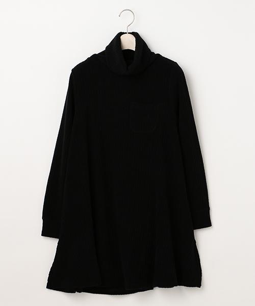 RAY CASSIN（レイカズン）の「ワイドリブハイネックフレアワンピース（ワンピース・レディース・オフホワイト/杢グレー/キャメル/ブラック・FREE）」の2枚目の写真