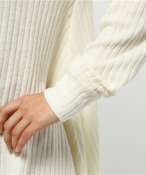 RAY CASSIN（レイカズン）の「ワイドリブハイネックフレアワンピース（ワンピース・レディース・オフホワイト/杢グレー/キャメル/ブラック・FREE）」の13枚目の写真