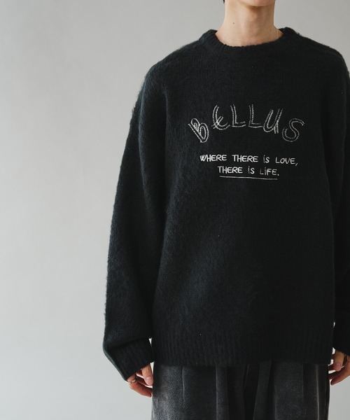 EMBROIDERY LOGO SHAGGY KNIT PULLOVER 刺繍ロゴシャギーニットプル  