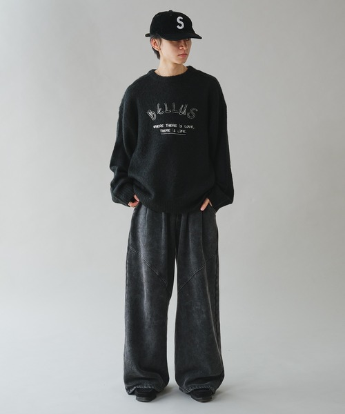 Adoon plain（アドーンプレーン）の「EMBROIDERY LOGO SHAGGY KNIT PULLOVER 刺繍ロゴシャギーニットプルオーバー（ニット/セーター・メンズ・ブルー/ブラック/カーキ・LARGE/MEDIUM）」の14枚目の写真