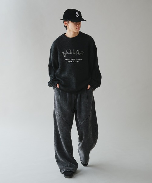 Adoon plain（アドーンプレーン）の「EMBROIDERY LOGO SHAGGY KNIT PULLOVER 刺繍ロゴシャギーニットプルオーバー（ニット/セーター・メンズ・ブルー/ブラック/カーキ・LARGE/MEDIUM）」の15枚目の写真
