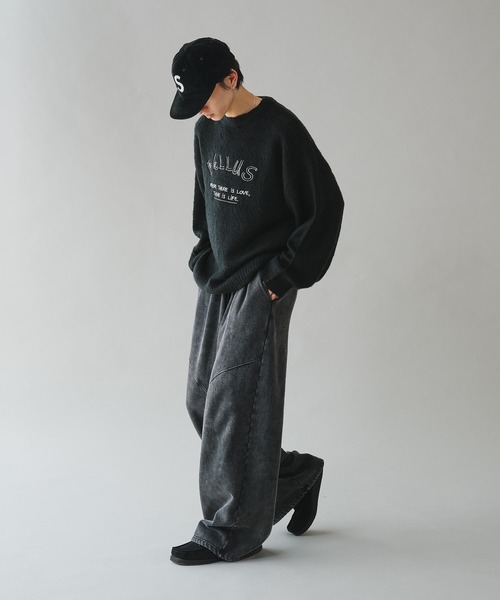 Adoon plain（アドーンプレーン）の「EMBROIDERY LOGO SHAGGY KNIT PULLOVER 刺繍ロゴシャギーニットプルオーバー（ニット/セーター・メンズ・ブルー/ブラック/カーキ・LARGE/MEDIUM）」の16枚目の写真