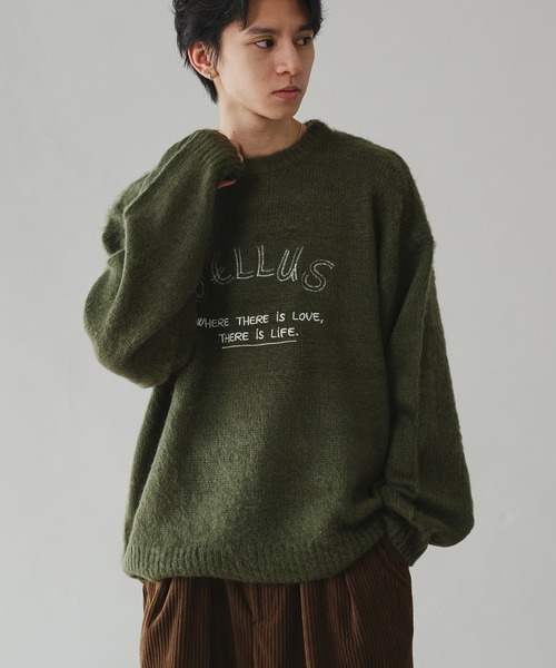 Adoon plain（アドーンプレーン）の「EMBROIDERY LOGO SHAGGY KNIT PULLOVER 刺繍ロゴシャギーニットプルオーバー（ニット/セーター・メンズ・ブルー/ブラック/カーキ・LARGE/MEDIUM）」の20枚目の写真