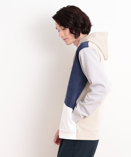 THE SHOP TK （ザ ショップ ティーケー ）の「異素材ブロッキングダンボールパーカ（パーカー・メンズ・ネイビー系4/ホワイト系7/ベージュ系その他7・02/03/04）」の10枚目の写真