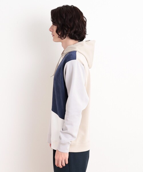 THE SHOP TK （ザ ショップ ティーケー ）の「異素材ブロッキングダンボールパーカ（パーカー・メンズ・ネイビー系4/ホワイト系7/ベージュ系その他7・02/03/04）」の19枚目の写真