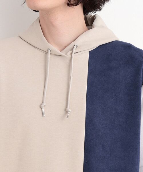 THE SHOP TK （ザ ショップ ティーケー ）の「異素材ブロッキングダンボールパーカ（パーカー・メンズ・ネイビー系4/ホワイト系7/ベージュ系その他7・02/03/04）」の21枚目の写真