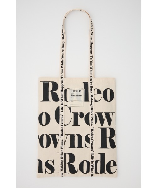 RODEO CROWNS WIDE BOWL(ロデオクラウンズワイドボウル)の「SOUVENIR TOTE(トートバッグ・レディース・ライム/ブルー系その他3/ブラック系その他・FREE)」の1枚目の写真