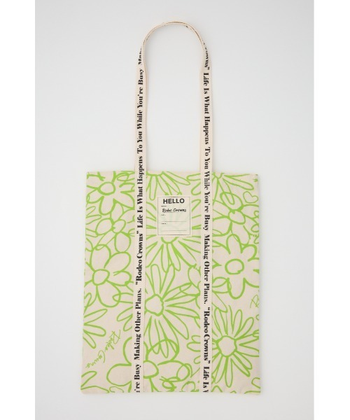 RODEO CROWNS WIDE BOWL(ロデオクラウンズワイドボウル)の「SOUVENIR TOTE(トートバッグ・レディース・ライム/ブルー系その他3/ブラック系その他・FREE)」の2枚目の写真
