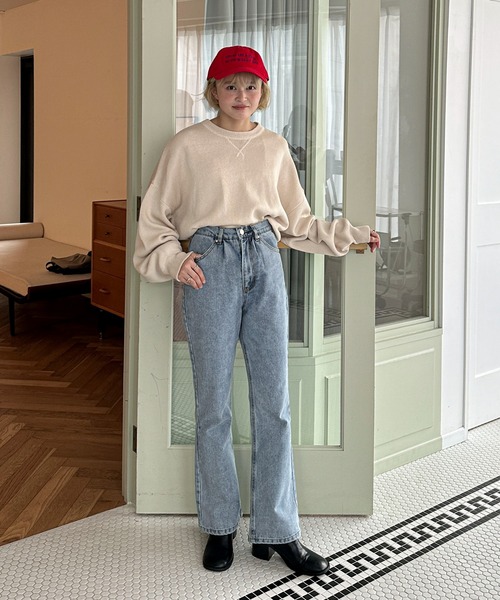 PILIT（ピリット）の「セミフレアデニム（デニムパンツ・レディース・ブルー/グレー・MEDIUM/SMALL）」の3枚目の写真