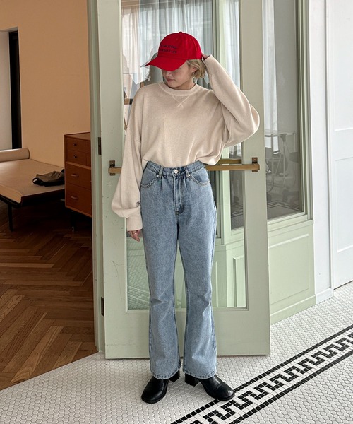 PILIT（ピリット）の「セミフレアデニム（デニムパンツ・レディース・ブルー/グレー・MEDIUM/SMALL）」の6枚目の写真