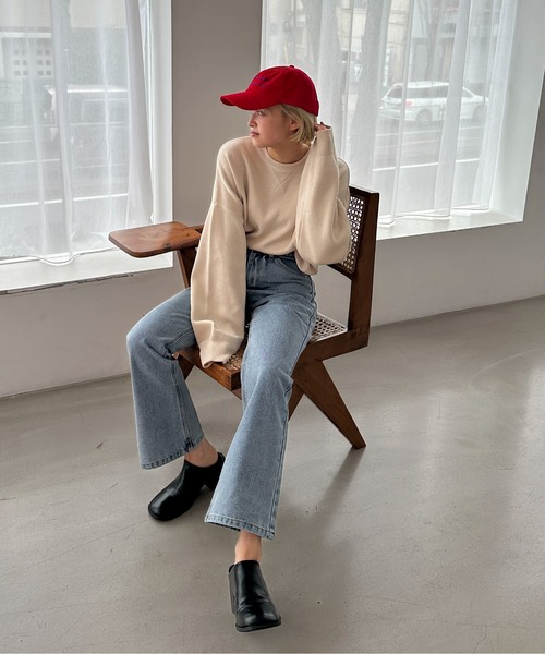 PILIT（ピリット）の「セミフレアデニム（デニムパンツ・レディース・ブルー/グレー・MEDIUM/SMALL）」の7枚目の写真