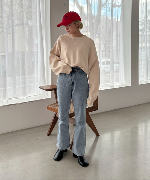 PILIT（ピリット）の「セミフレアデニム（デニムパンツ・レディース・ブルー/グレー・MEDIUM/SMALL）」の8枚目の写真