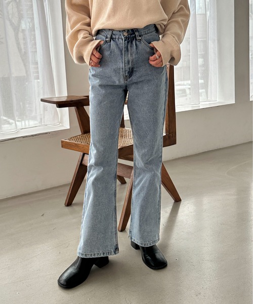 PILIT（ピリット）の「セミフレアデニム（デニムパンツ・レディース・ブルー/グレー・MEDIUM/SMALL）」の9枚目の写真