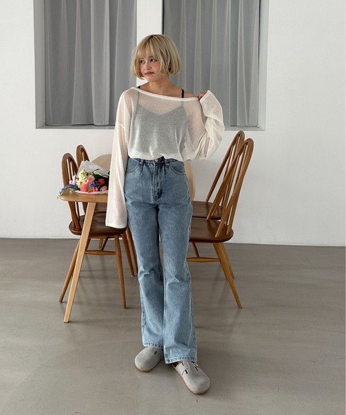 PILIT（ピリット）の「セミフレアデニム（デニムパンツ・レディース・ブルー/グレー・MEDIUM/SMALL）」の22枚目の写真