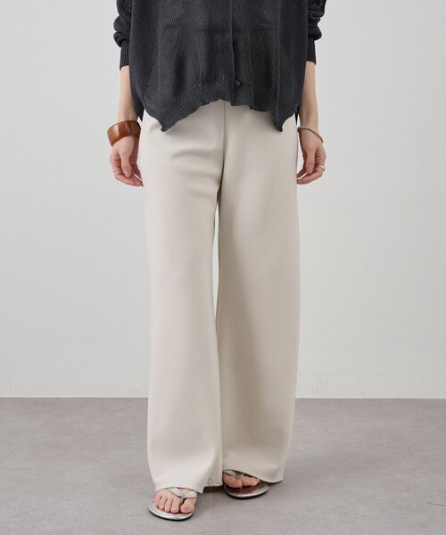 マイナス3キロ見え！】【名品パンツ】ダブルクロスワイドパンツ